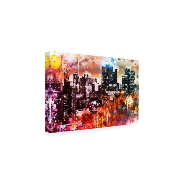 Philippe Hugonnard 'NYC Watercolor Collection - Black Skyscrapers' Canvas Art,12x19